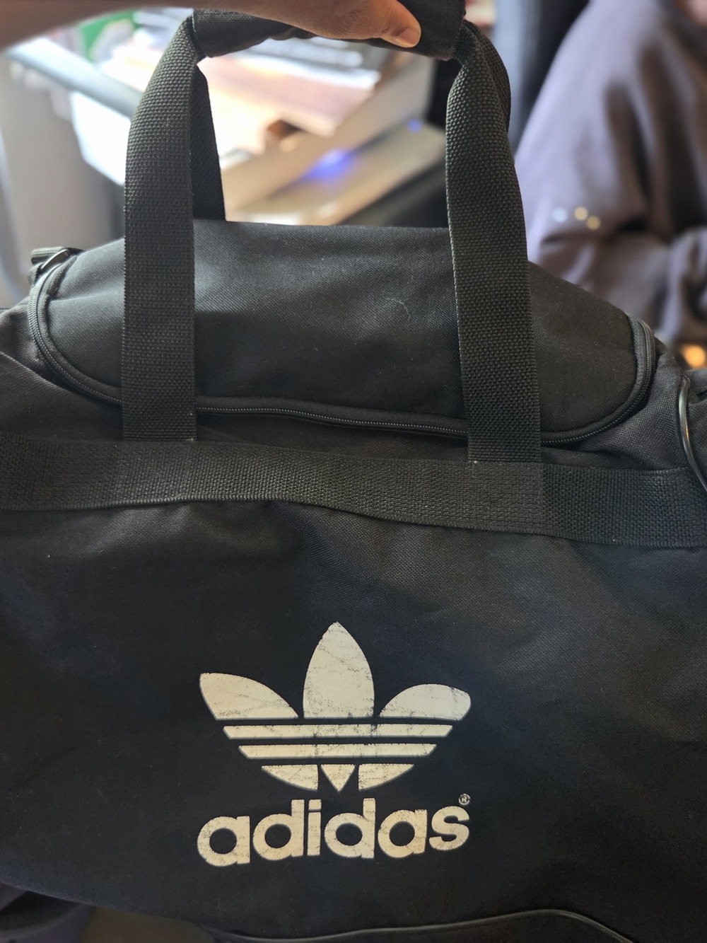 adidas Black Trefoil Logo Duffel